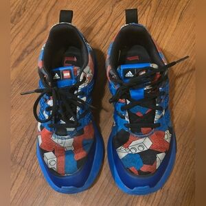 Lego X Adidas Kids Sneakers Athletic Tennis Blue Red Black Preowned US 4.5 4 1/2